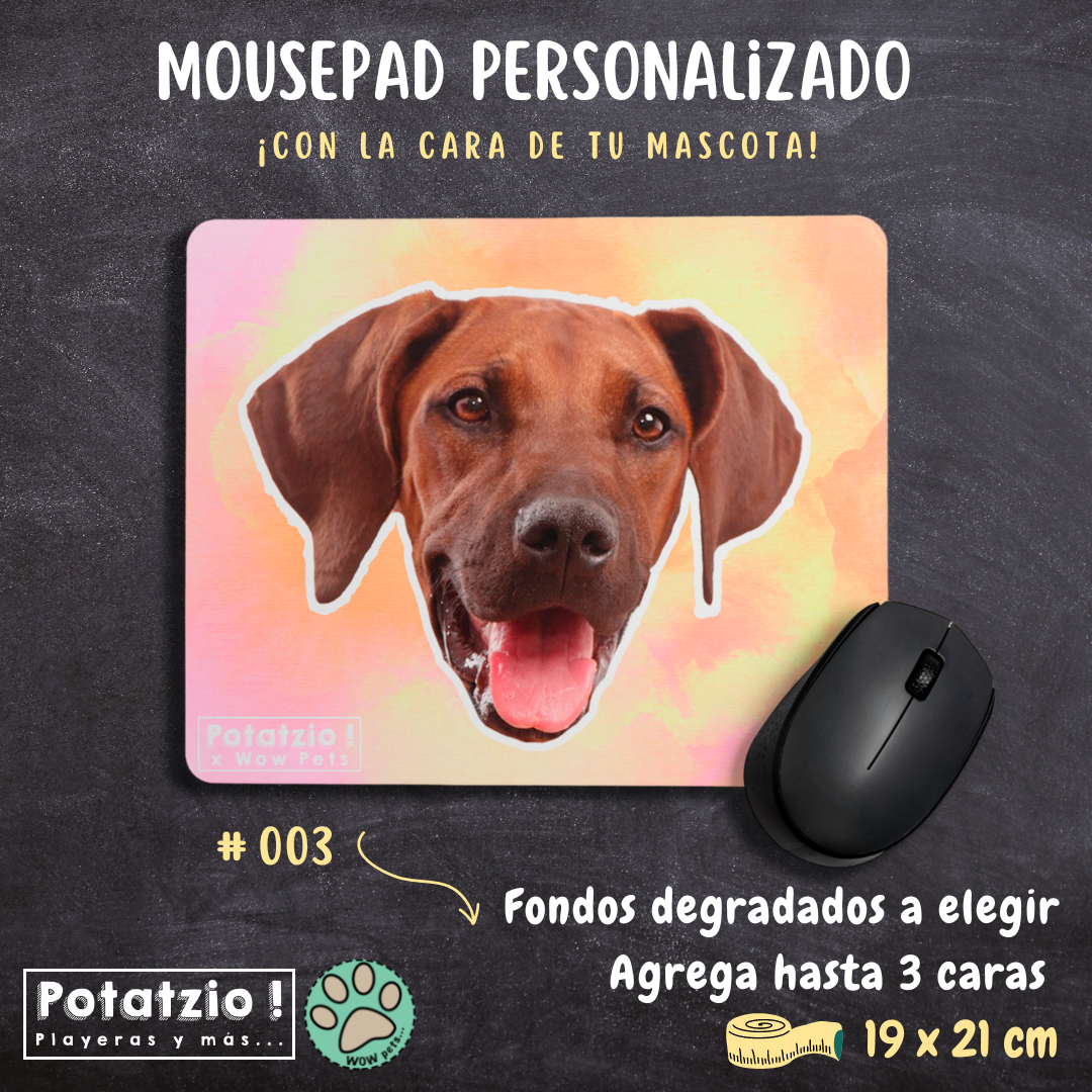 Mousepad de acuarela con la cara de tu mascota
