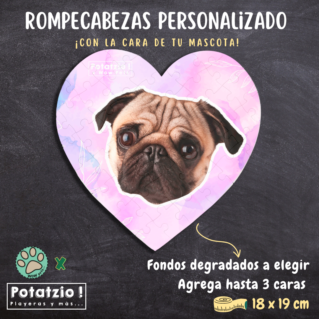 Rompecabezas floral (❤) con la cara de tu mascota