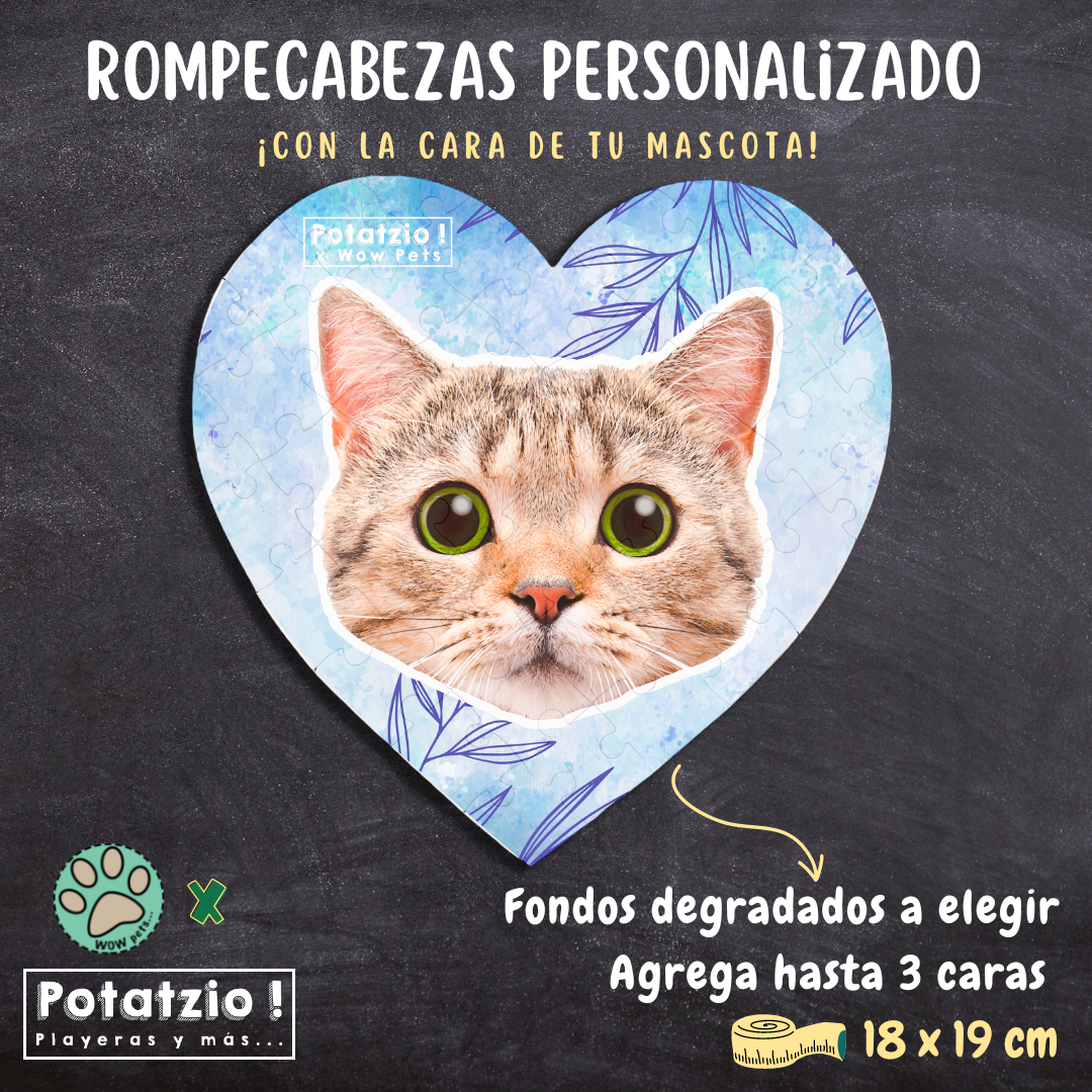 Rompecabezas floral (❤) con la cara de tu mascota