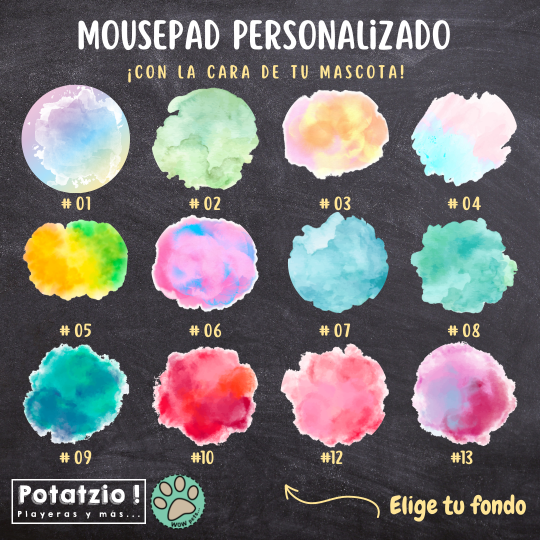 Mousepad de acuarela con la cara de tu mascota