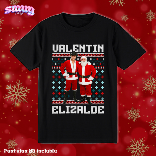 Valentín Elizalde con Santa Claus Norteñas Navidad Ugly Suéter