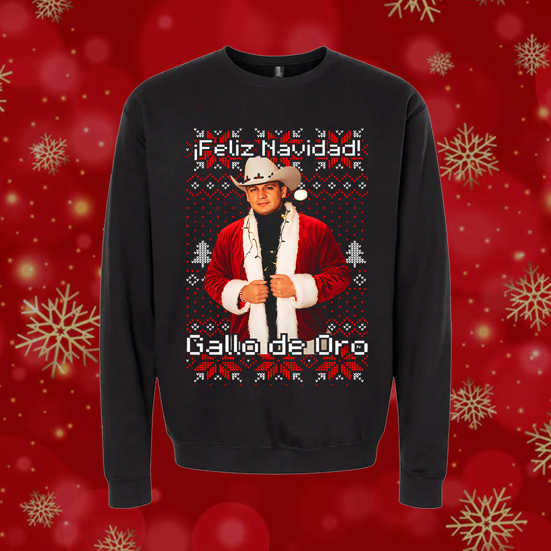Valentín Elizalde Gallo de oro Navidad Ugly suéter