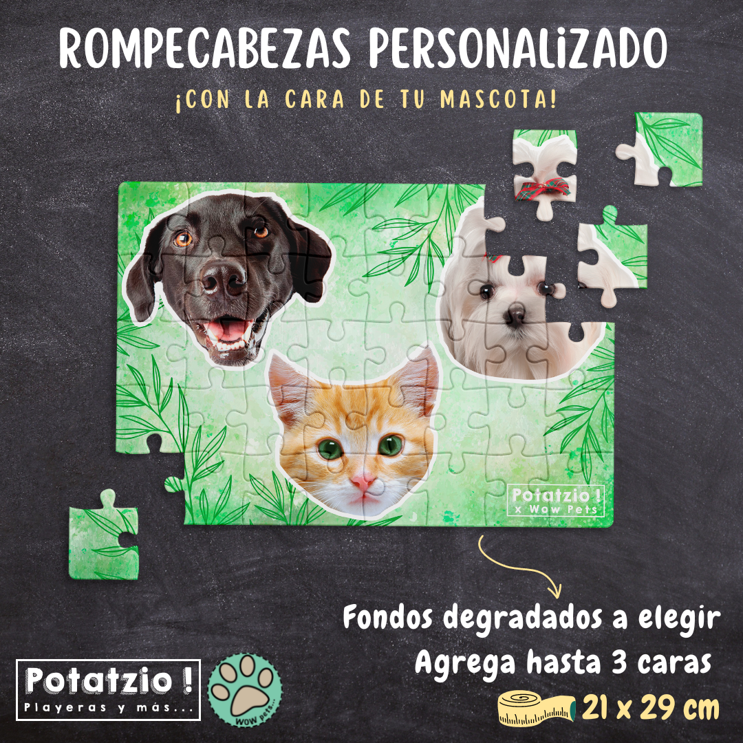 Rompecabezas floral con la cara de tu mascota