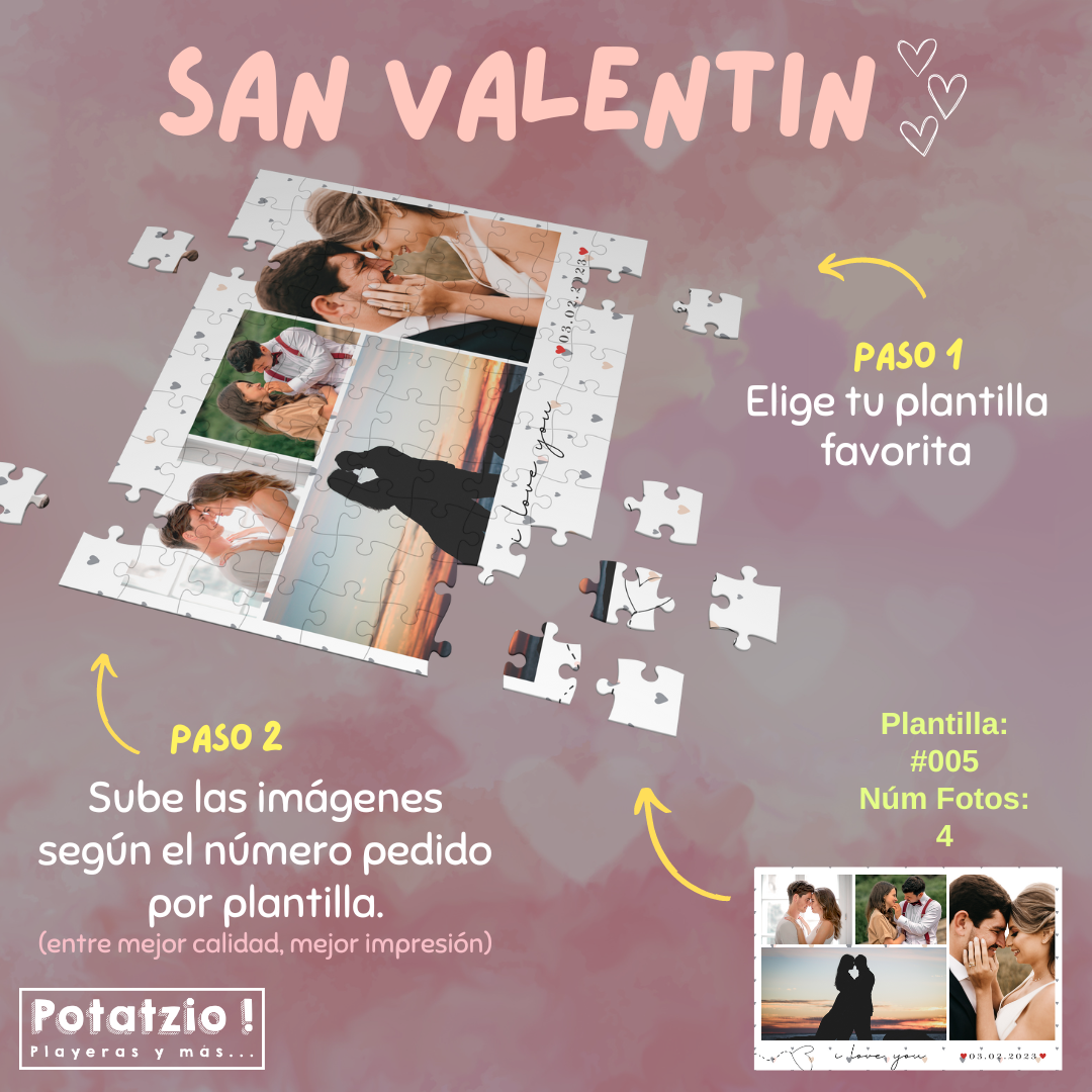 Rompecabezas con fotos (Plantillas) - San Valentín