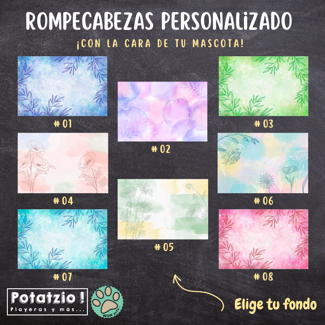 Rompecabezas floral con la cara de tu mascota