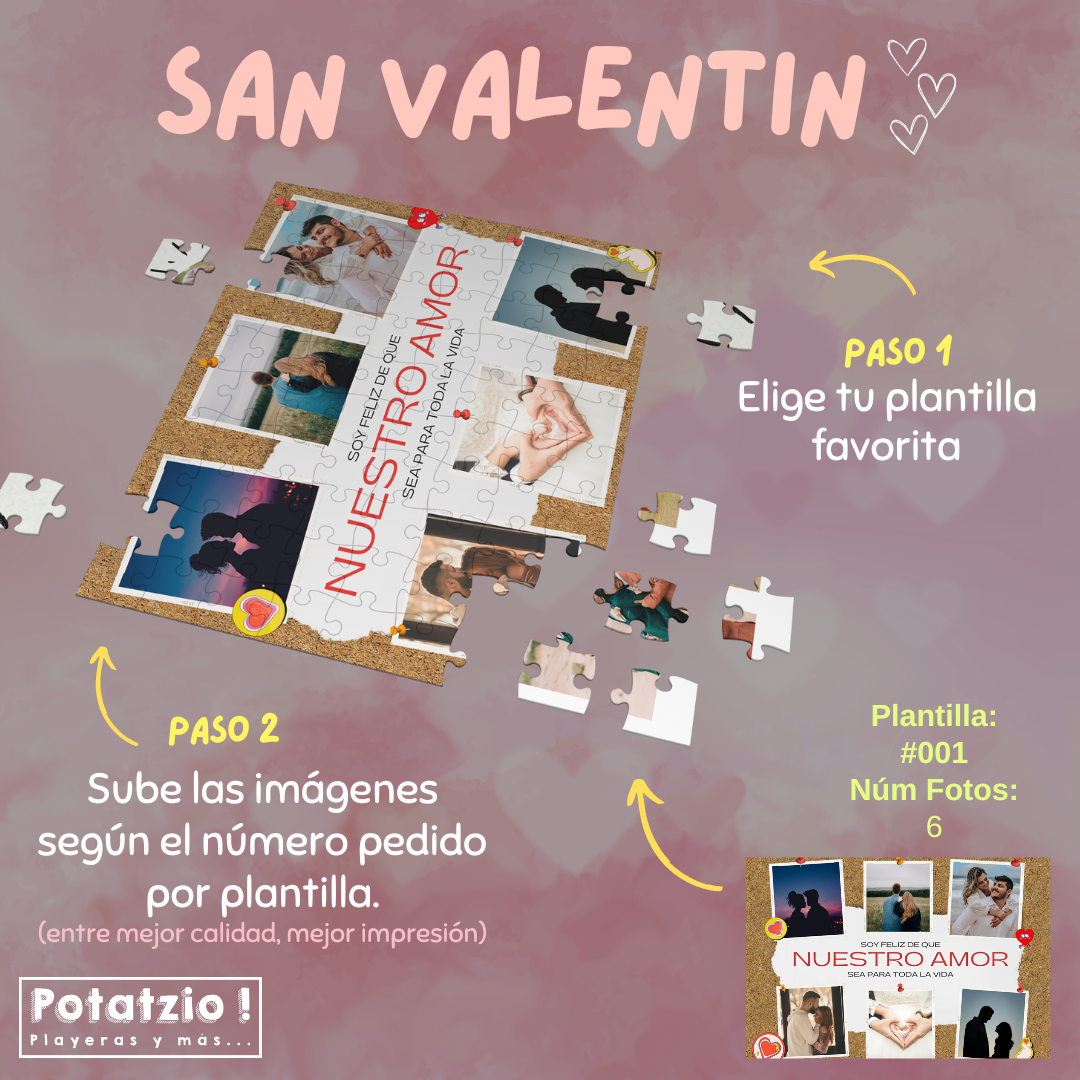 Rompecabezas con fotos (Plantillas) - San Valentín