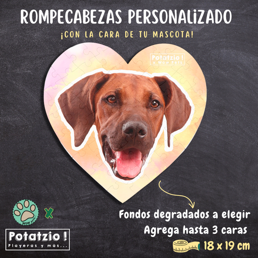 Rompecabezas acuarela (❤) con la cara de tu mascota