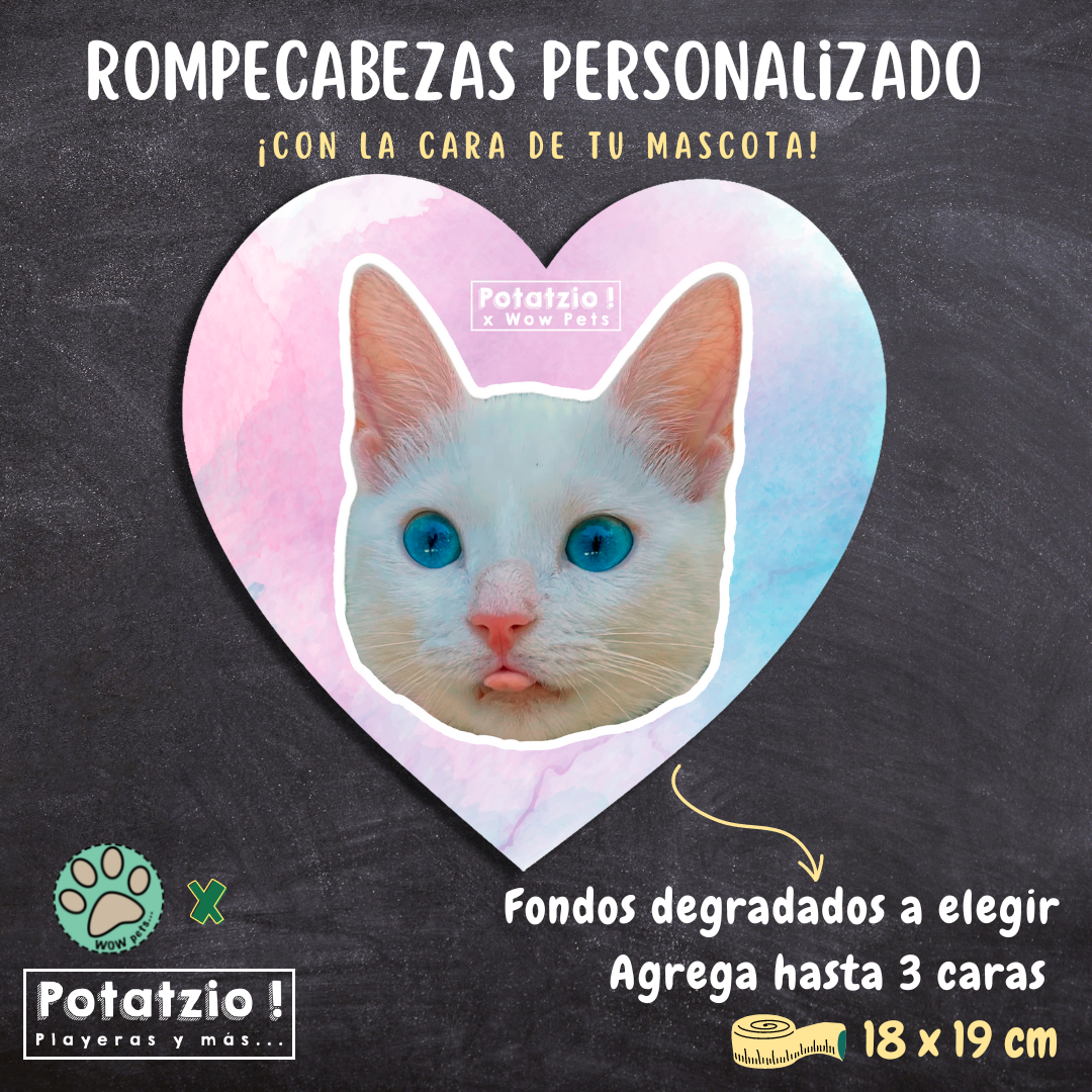 Rompecabezas acuarela (❤) con la cara de tu mascota