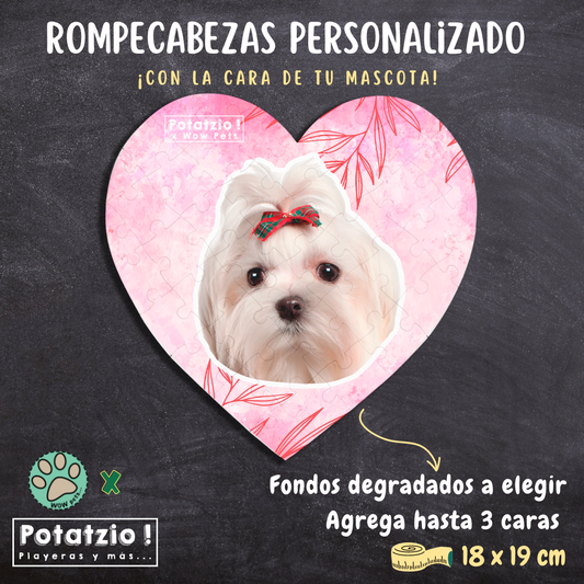 Rompecabezas floral (❤) con la cara de tu mascota