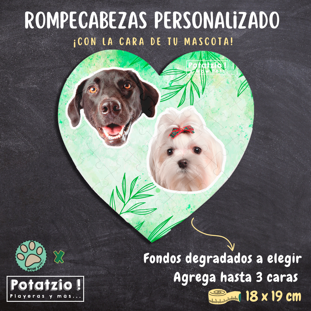 Rompecabezas floral (❤) con la cara de tu mascota