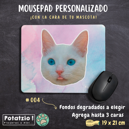 Mousepad de acuarela con la cara de tu mascota