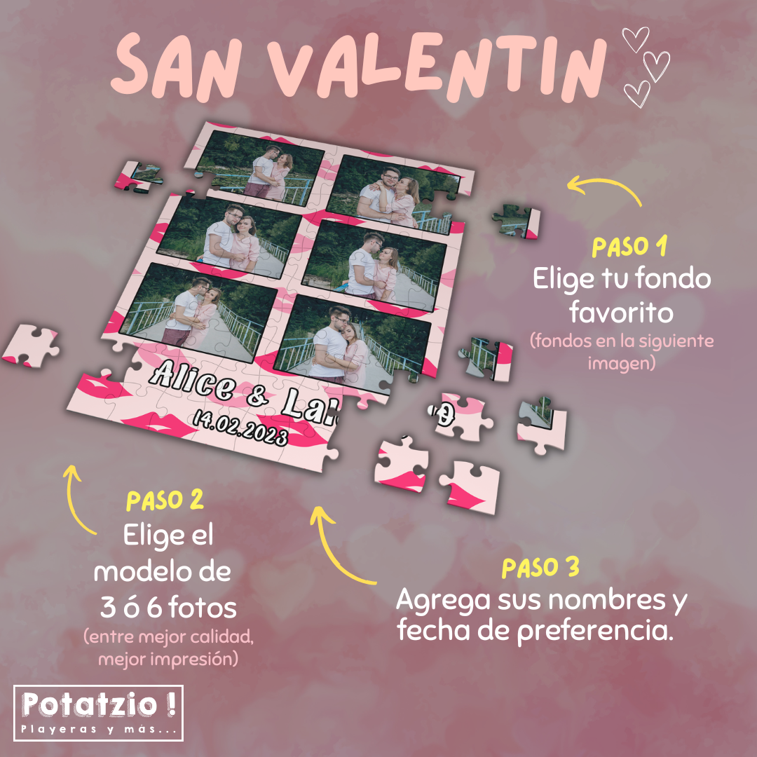 Rompecabezas personalizado con fondo - San Valentín
