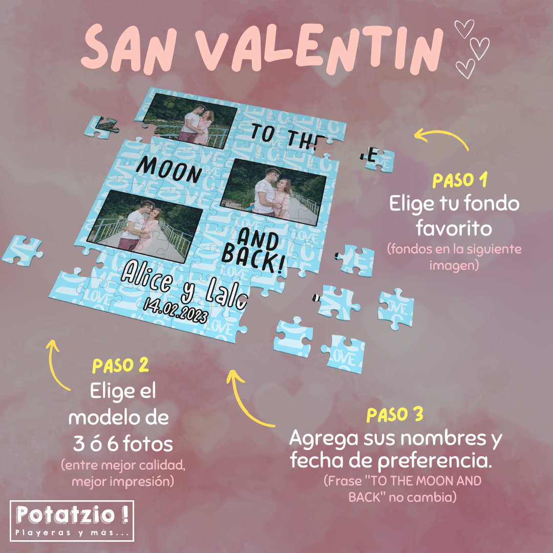 Rompecabezas personalizado con fondo - San Valentín