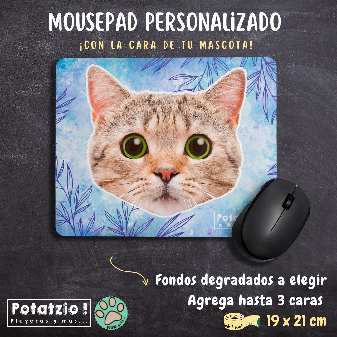 Mousepad floral con la cara de tu mascota