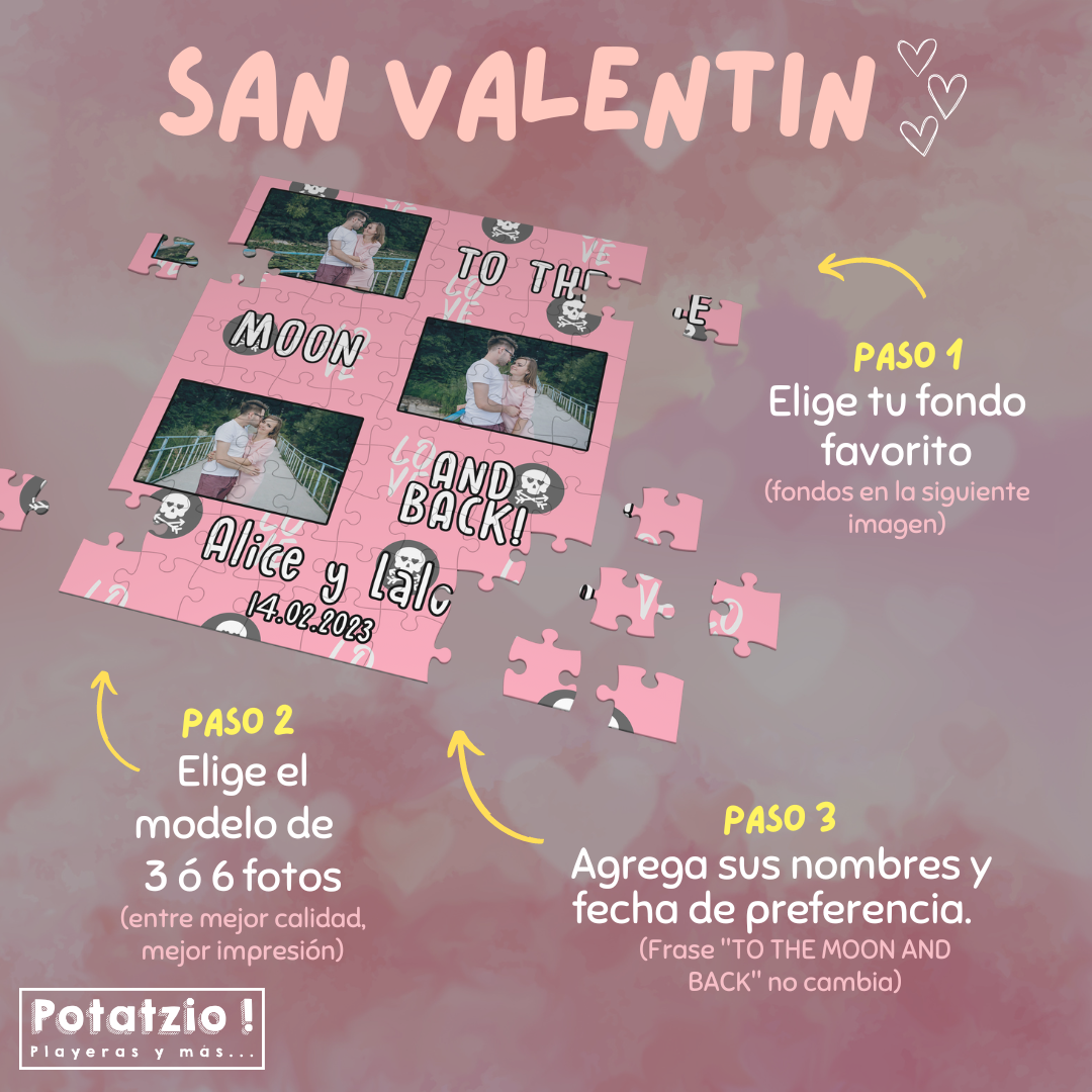 Rompecabezas personalizado con fondo - San Valentín