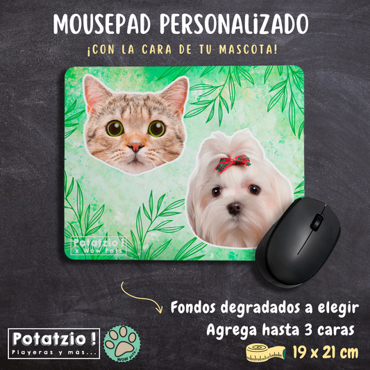 Mousepad floral con la cara de tu mascota