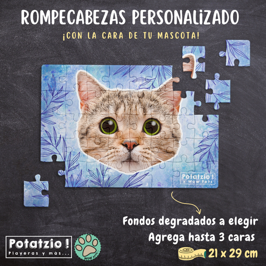 Rompecabezas floral con la cara de tu mascota